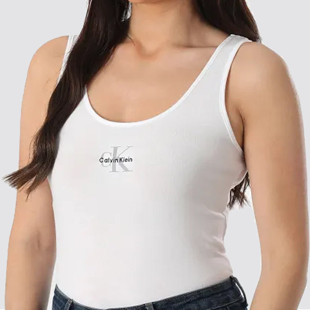 Canotta donna cotone stretch slim fit logo