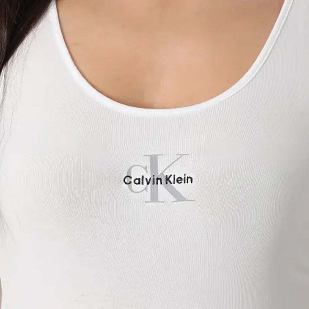 Canotta donna cotone stretch slim fit logo