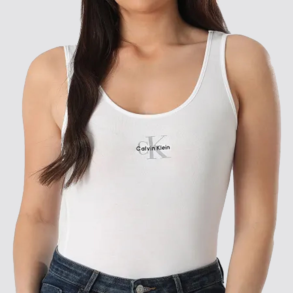 Canotta donna cotone stretch slim fit logo