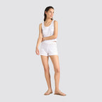Completo donna spalla larga e pantalone corto sangallo