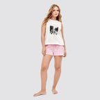 Completo donna t-shirt e shorts bianco - homewear donna
