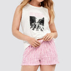 Completo donna t-shirt e shorts bianco - homewear donna