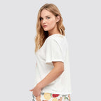 Completo donna t-shirt e shorts bianco - homewear donna