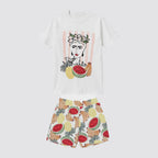 Completo donna t-shirt e shorts bianco - homewear donna