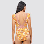 Costume intero donna con coppa fissa fantasia
