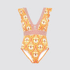 Costume intero donna con coppa fissa fantasia