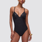 Costume intero donna stampa zebra con laccetti