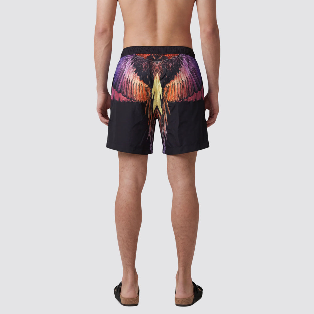Costume mare uomo nero arancione