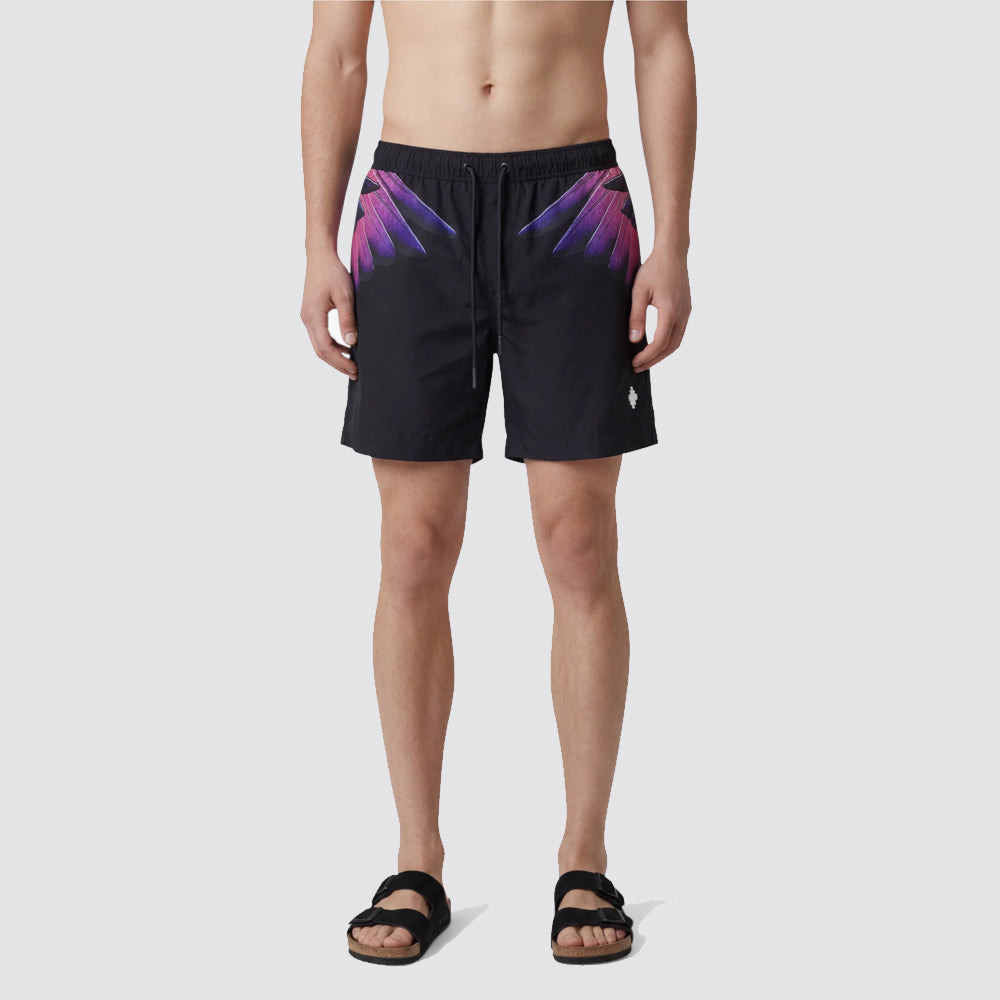 Costume mare uomo nero arancione