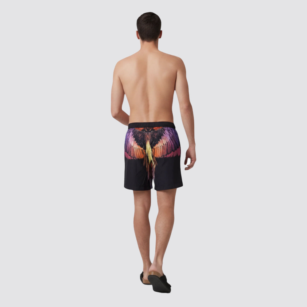 Costume mare uomo nero arancione