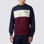 Felpa uomo girocollo color block