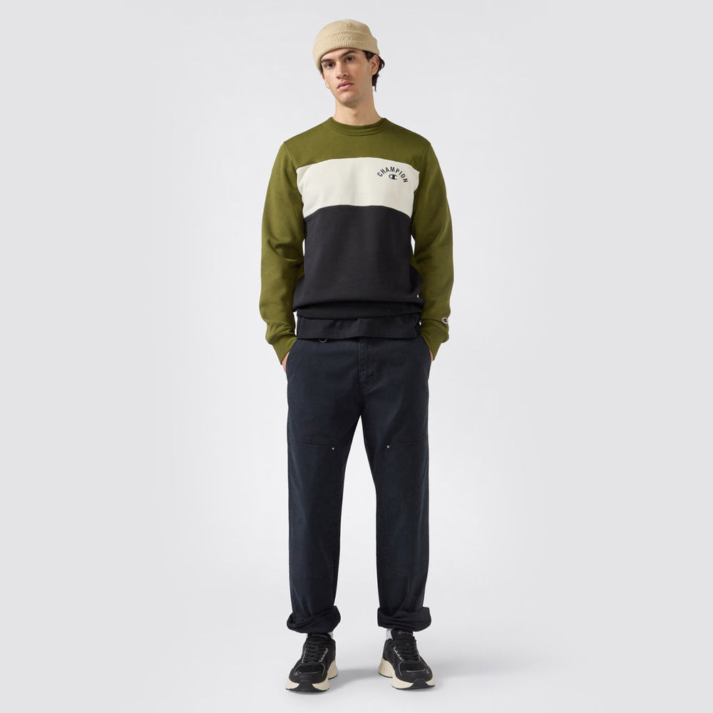 Felpa uomo girocollo color block