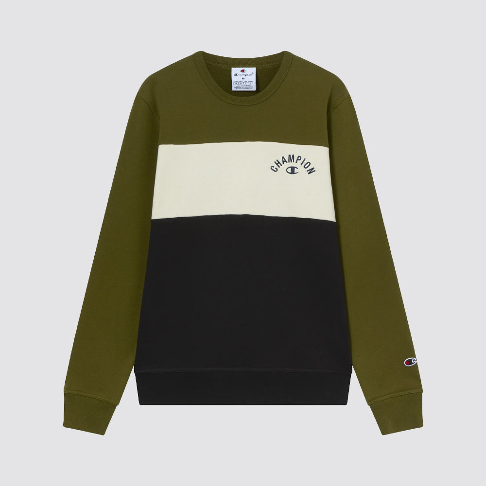 Felpa uomo girocollo color block