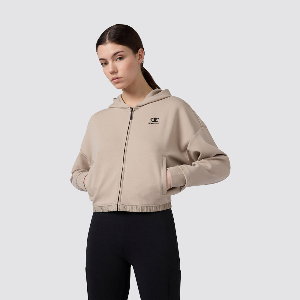Felpa donna con cappuccio full zip c-tech