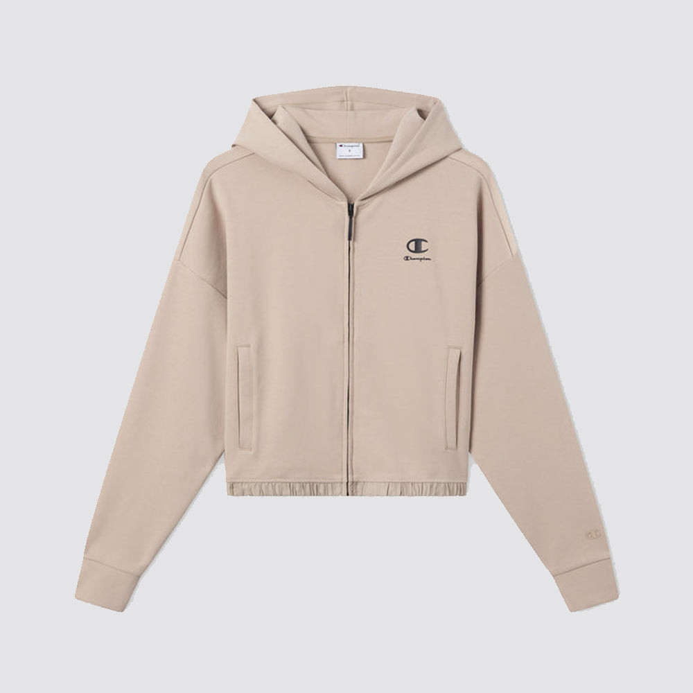 Felpa donna con cappuccio full zip c-tech