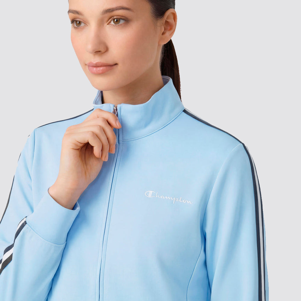 Felpa donna full zip banda laterale regular
