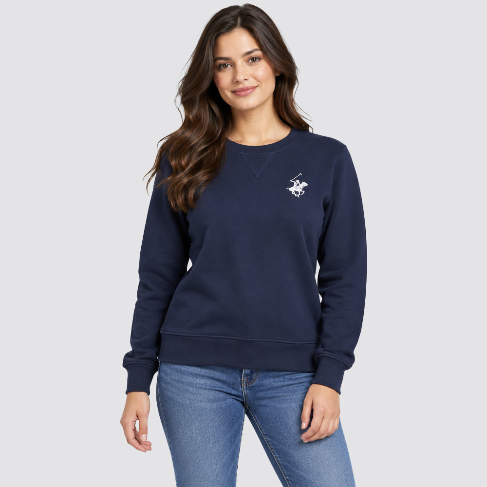 Felpa donna girocollo con logo beverly hills polo club