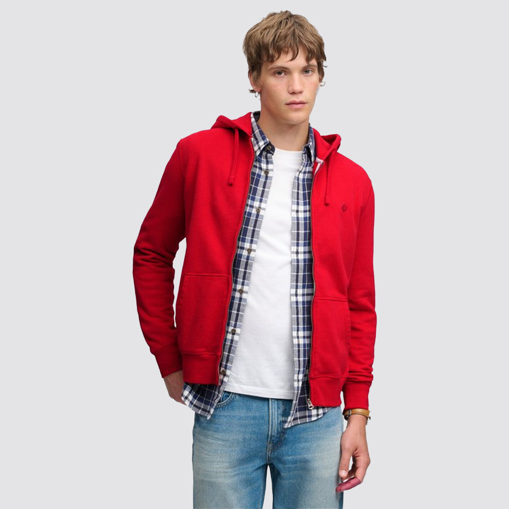 Felpa essential sd co superdry uomo full zip e cappuccio