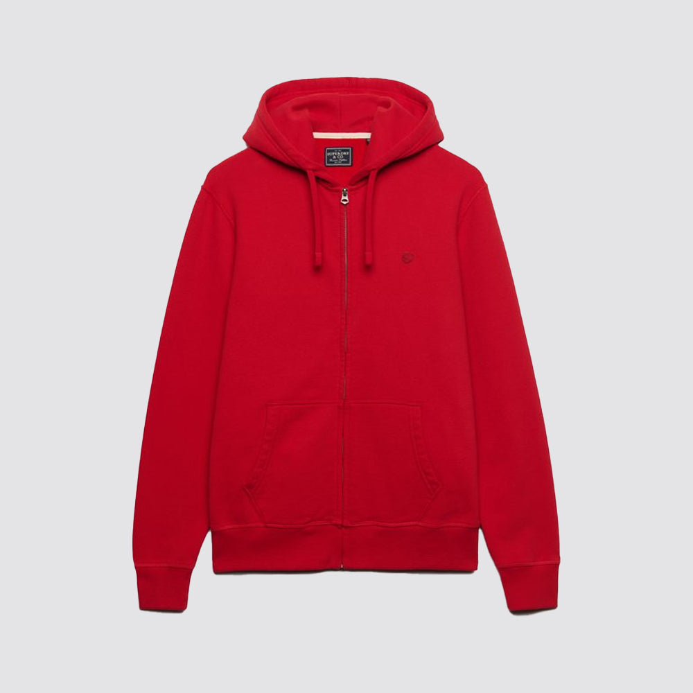 Felpa essential sd co superdry uomo full zip e cappuccio
