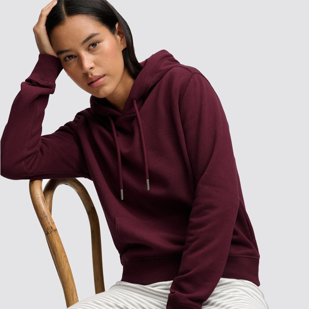 Felpa signature superdry donna con cappuccio e logo