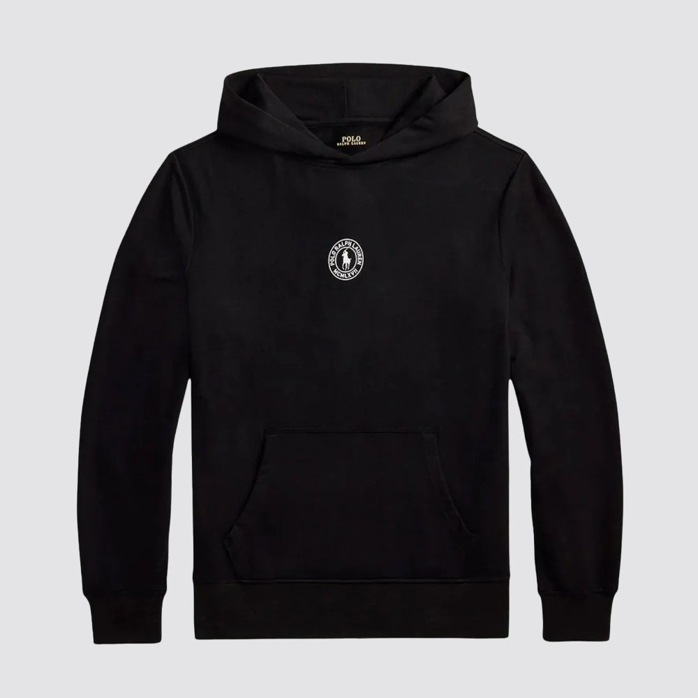 Felpa uomo cappuccio tasca marsupio logo ricamato