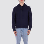 Felpa uomo cappuccio zip intera logo ricamato