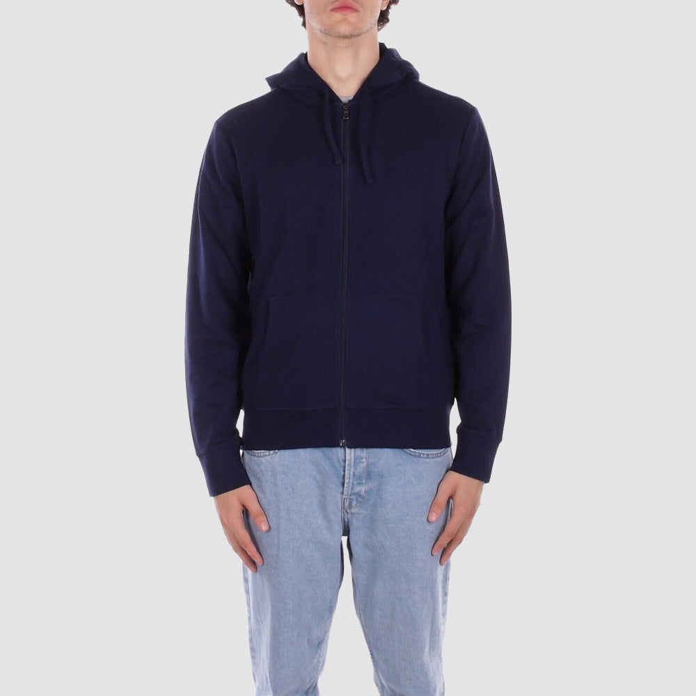 Felpa uomo cappuccio zip intera logo ricamato