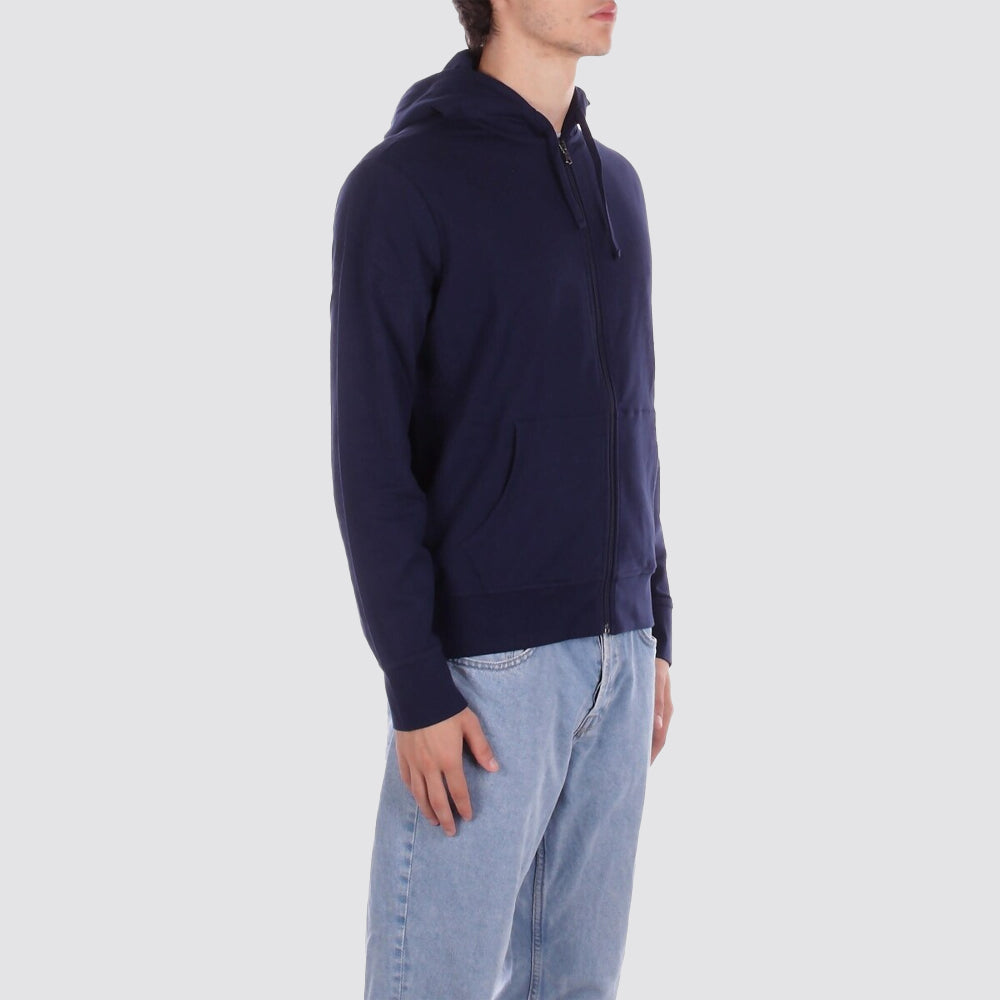 Felpa uomo cappuccio zip intera logo ricamato