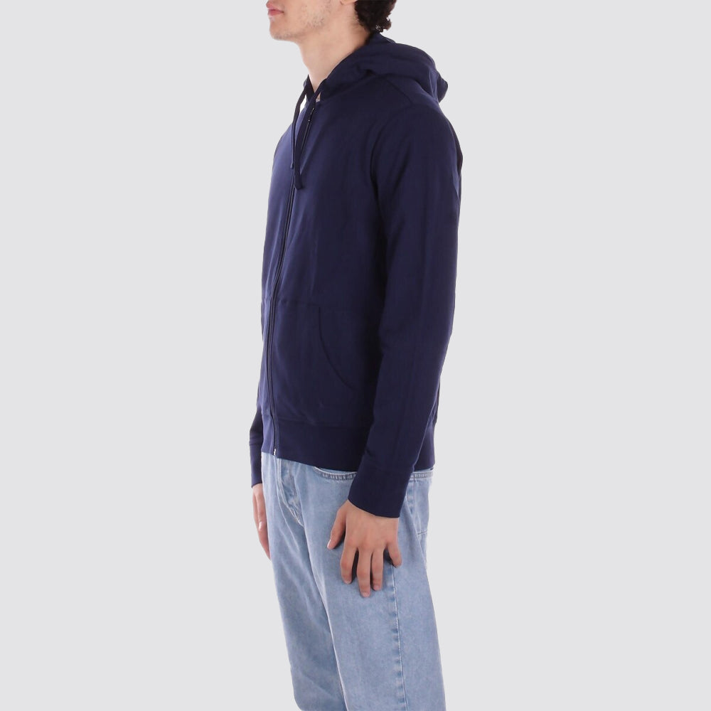 Felpa uomo cappuccio zip intera logo ricamato