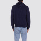 Felpa uomo cappuccio zip intera logo ricamato