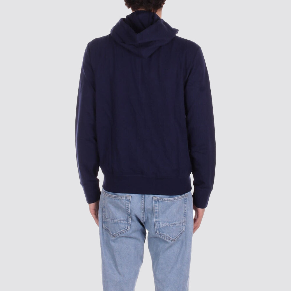 Felpa uomo cappuccio zip intera logo ricamato