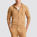 Felpa uomo cappuccio zip intera logo ricamato