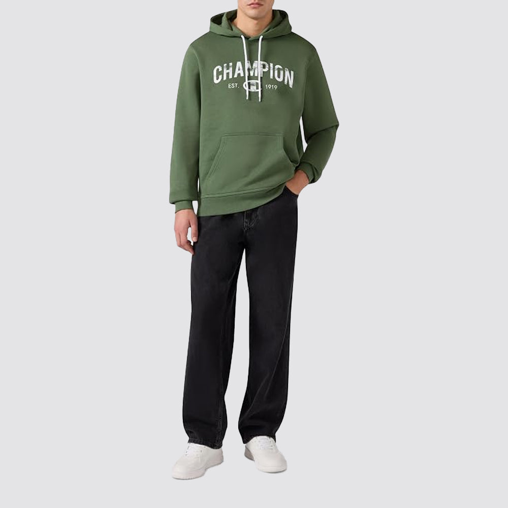 Felpa uomo con cappuccio champion logo 1919