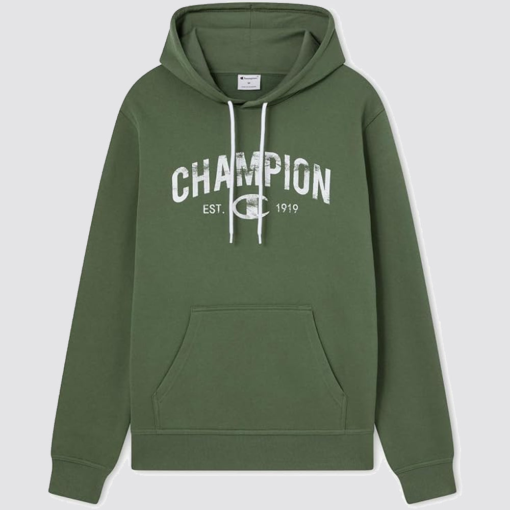 Felpa uomo con cappuccio champion logo 1919