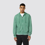 Felpa uomo con cappuccio full zip logo ricamato