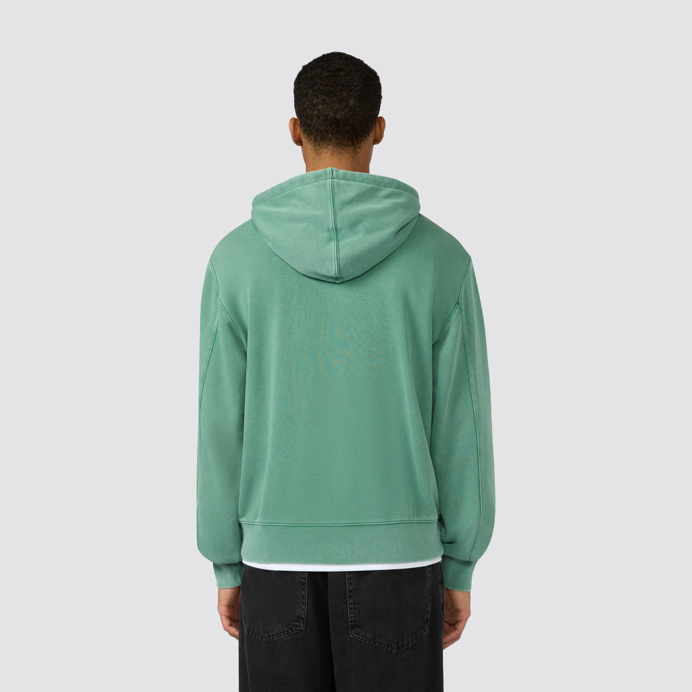 Felpa uomo con cappuccio full zip logo ricamato
