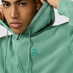 Felpa uomo con cappuccio full zip logo ricamato