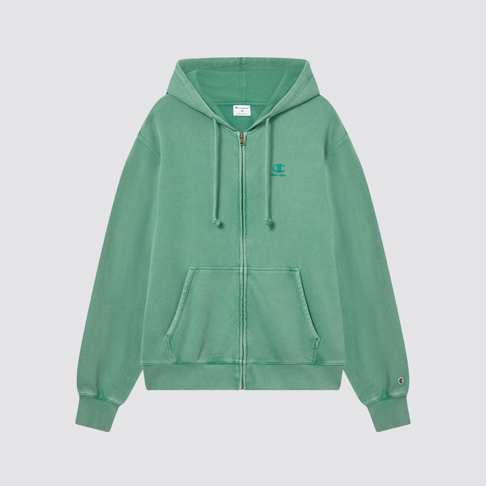 Felpa uomo con cappuccio full zip logo ricamato