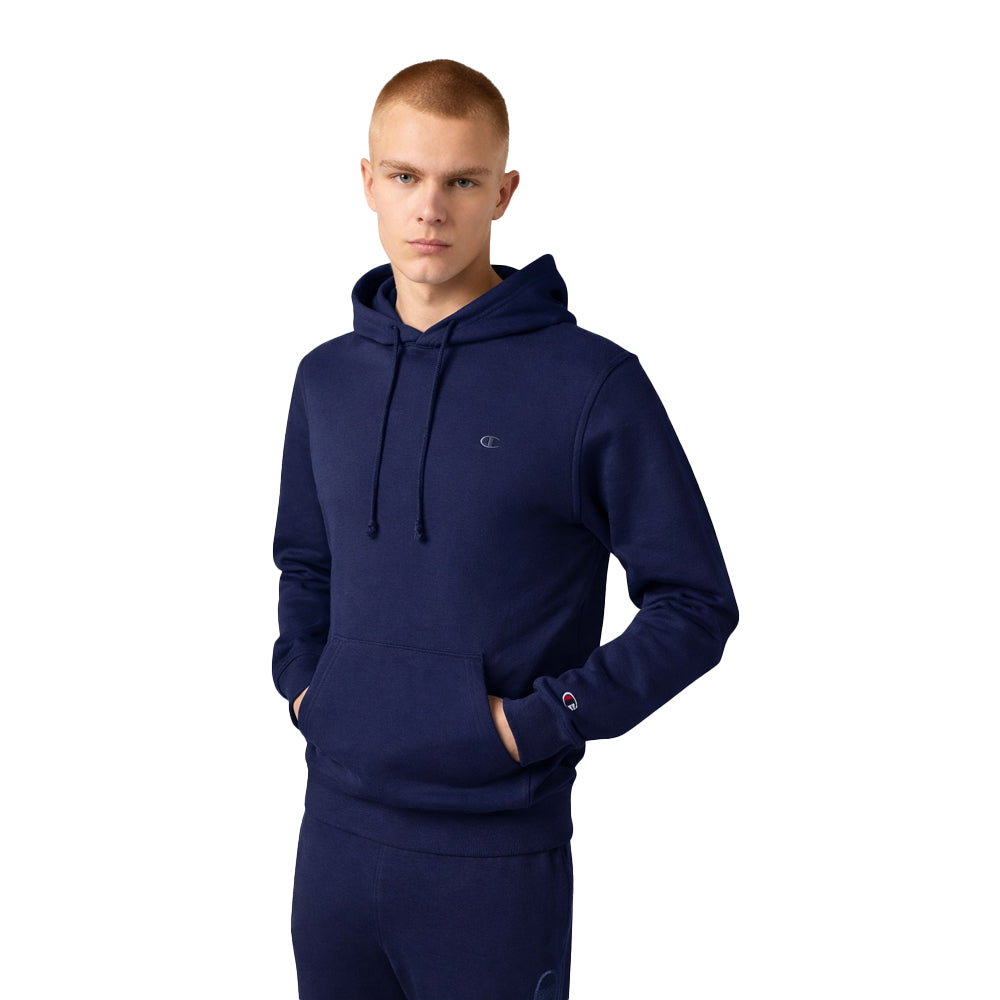 Felpa uomo con cappuccio logo frontale regular