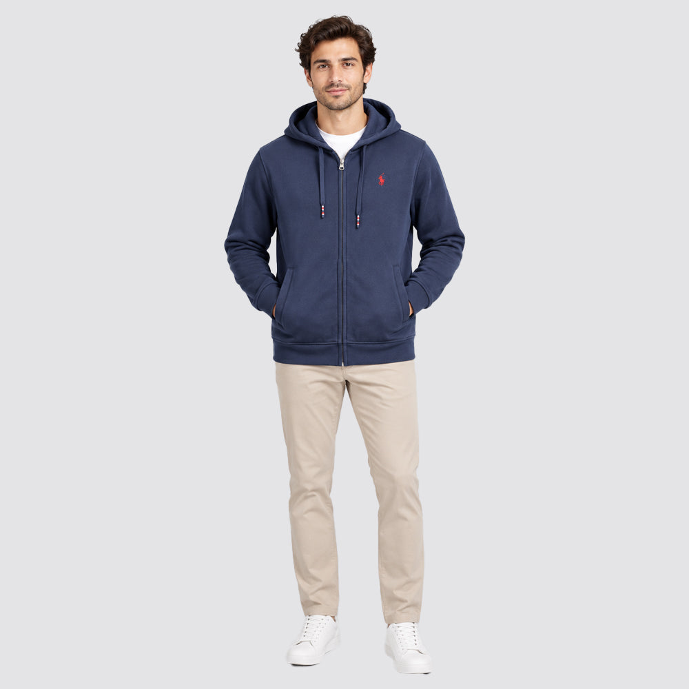 Felpa uomo con zip e cappuccio beverly hills polo club