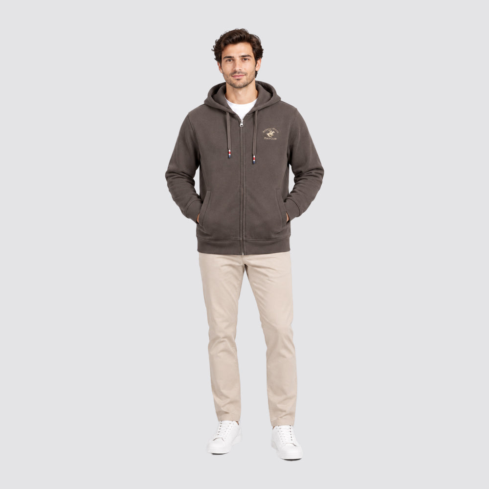 Felpa uomo con zip e cappuccio beverly hills polo club