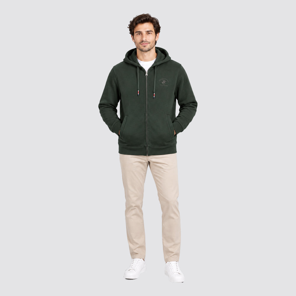 Felpa uomo con zip e cappuccio beverly hills polo club