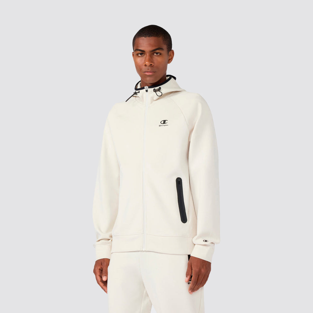 Felpa uomo full zip e cappuccio in c-tech