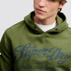 Felpa vintage script superdry uomo con cappuccio