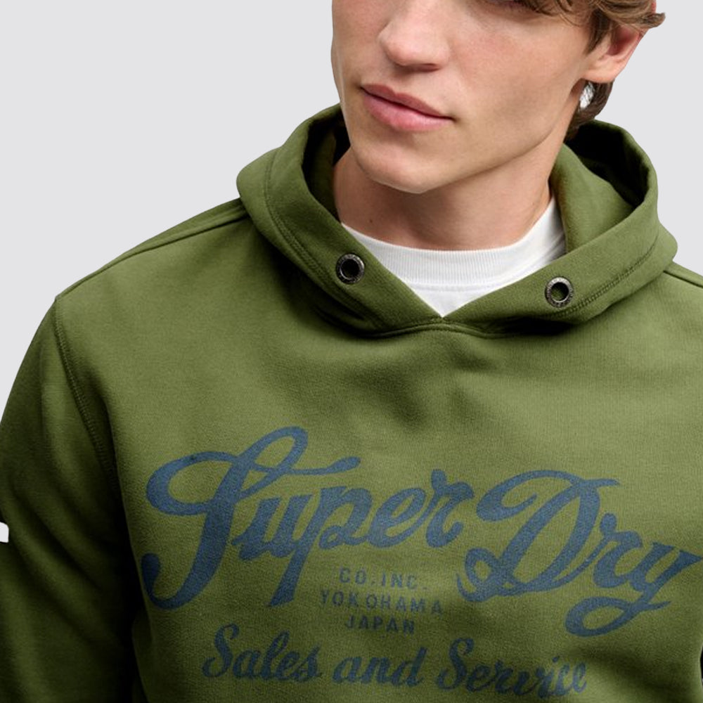 Felpa vintage script superdry uomo con cappuccio