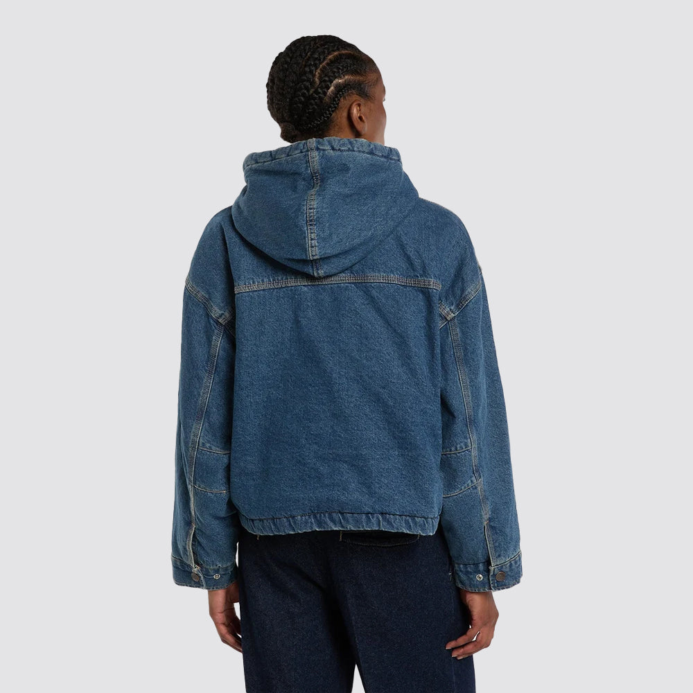 Giacca jeans donna dickies miami con cappuccio denim chiaro