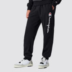 Joggers uomo con polsini a coste e logo grande