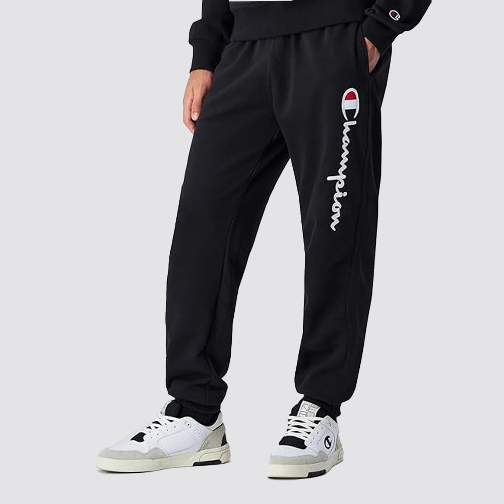 Joggers uomo con polsini a coste e logo grande