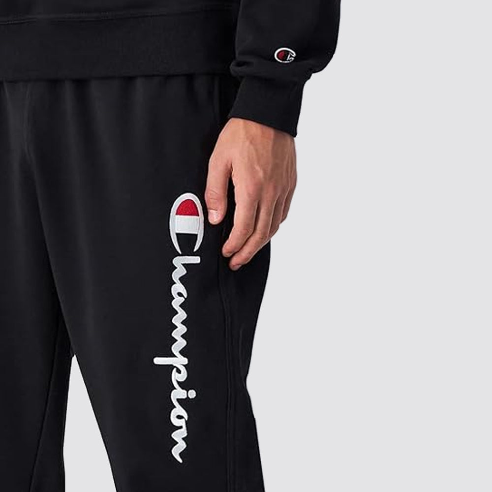 Joggers uomo con polsini a coste e logo grande