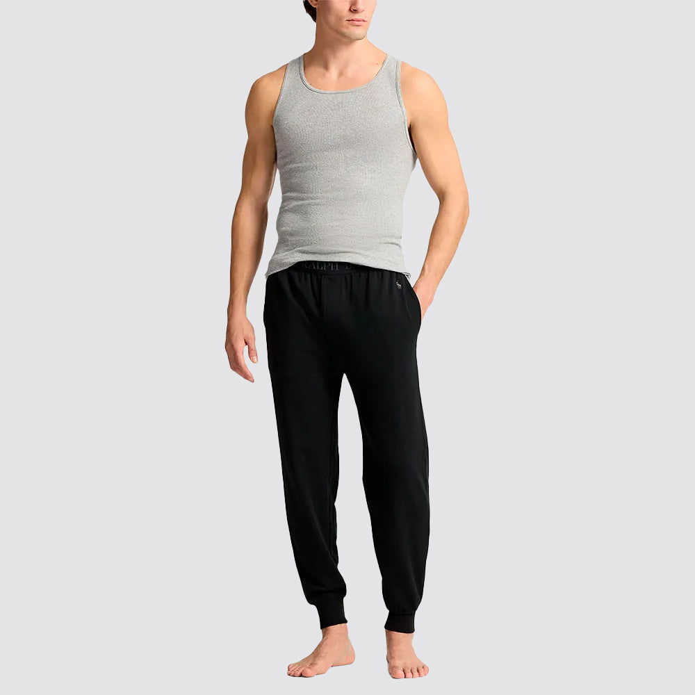 Joggers uomo polsini elastici logo ricamato